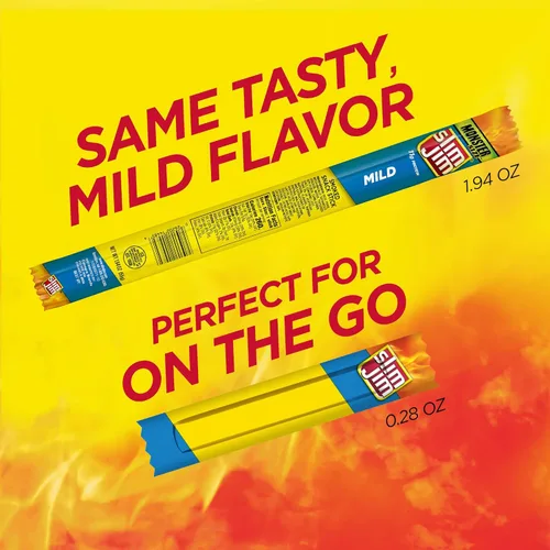 Miniatura 3 de Slim Jim Palitos de carne ahumada, sabor suave, 6g de proteína por porción, tamaño de aperitivo, relleno de calcetines, 0.28 onzas (14 unidades)
