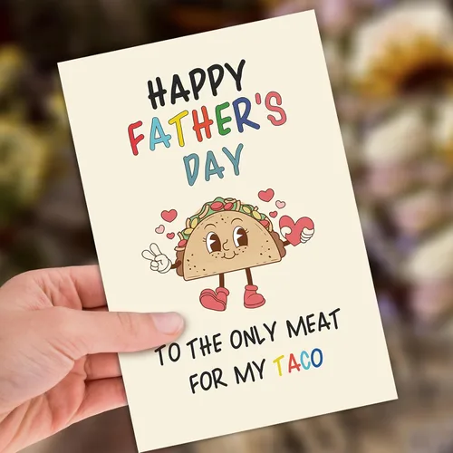 Miniatura 3 de Taco - Tarjeta de regalo para el día del padre de parte de la esposa, regalo feliz del día del padre para marido novio, tarjeta divertida del día
