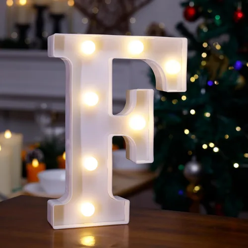 Miniatura 26 de Letrero LED de Marquesina con Letras Iluminadas, Letrero del Alfabeto Iluminado, Luces LED de Letras con Batería para Luz Nocturna, Boda