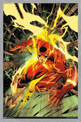 Miniatura 16 de Trends International DC Comics - Póster de pared de The Flash - Spears, 14.725 x 22.375 pulgadas, versión enmarcada de madera de granero