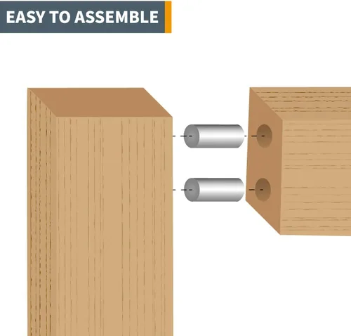 Miniatura 5 de POWERTEC 71475-P2 - Pasadores de acero endurecido de 1/4 pulgadas x 1-1/2 pulgadas, tratados térmicamente y con forma precisa para una alineación