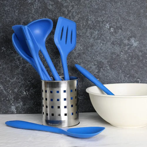 Miniatura 7 de Chef Craft Espátula angular de silicona premium, 11 pulgadas, azul