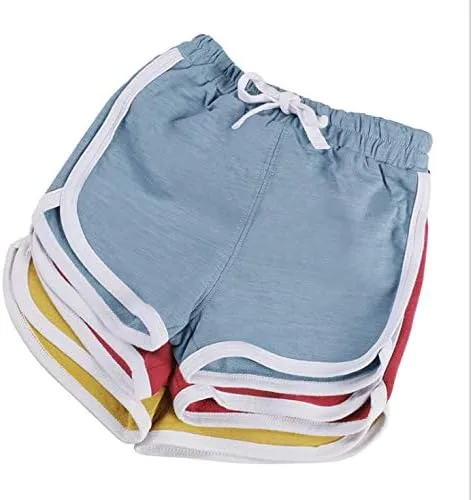 Miniatura 6 de Paquete de 2 pantalones cortos deportivos de punto de verano para niños y niñas, pantalones cortos suaves casuales para bebés