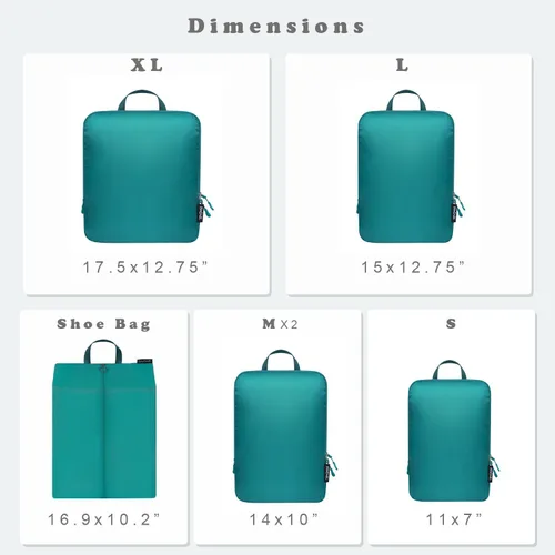 Miniatura 151 de BAGAIL 4 Set/6 Set Ultraligero Compresión Embalaje Cubos Organizador de Embalaje para Accesorios de Viaje Equipaje Maleta Mochila
