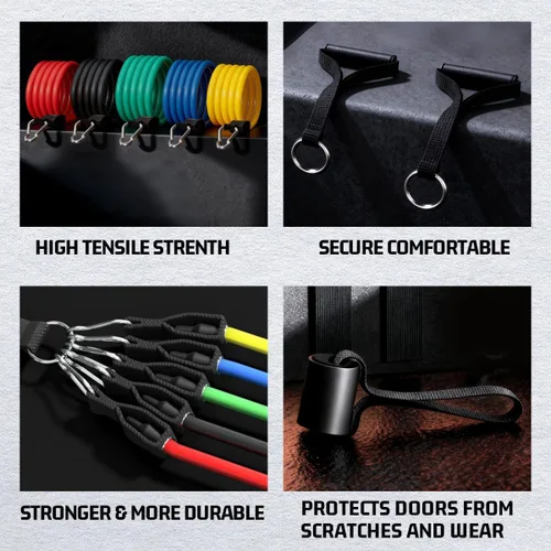 Miniatura 8 de VEICK Bandas de resistencia, bandas de ejercicio, bandas de entrenamiento, bandas de resistencia para entrenar con asas para hombres y mujeres