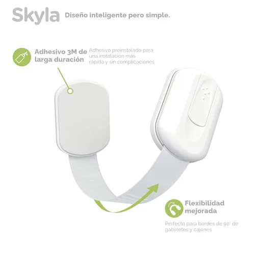 Miniatura 5 de Cerraduras de Seguridad a Prueba de Bebés para Niños (Paquete de 16) por Skyla Homes - Los Pestillos Adhesivos 3M para Gabinetes Más Seguros, Blanco