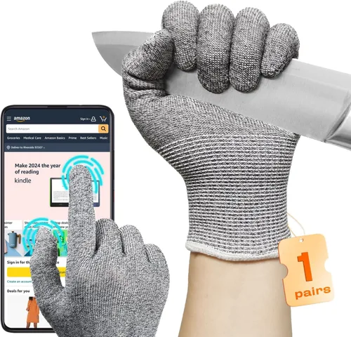 JDL ANSI A6 - Guantes resistentes a cortes para mujer, grado alimenticio, protección de cuchillos, manejo de vidrio, comodidad superior y ligeros,