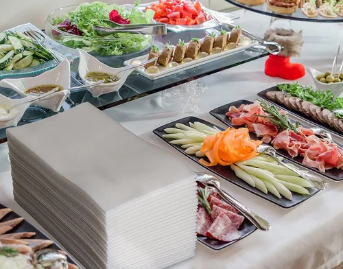 Miniatura 4 de 100 toallas desechables de lino para invitados, toallas de mano de papel para baño, toalla de papel blanca como tela - servilletas de mano de cóctel