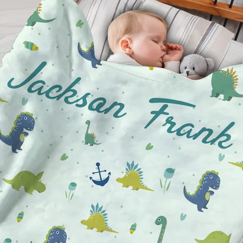 Miniatura 25 de Manta personalizada con texto del nombre, mantas de franela personalizadas para bebés, adultos y niños, regalo de cumpleaños, día de San Valentín