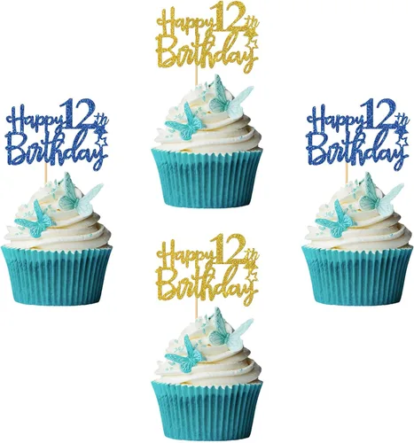 Miniatura 9 de Decoración para cupcakes de cumpleaños de 5 años, suministros para cupcakes de cumpleaños de 5 años, decoraciones para fiestas de cumpleaños de 5