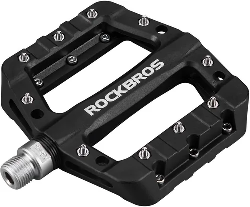 ROCKBROS Pedales MTB Pedales de bicicleta de montaña Pedales de plataforma de bicicleta de fibra de nailon ligero para BMX MTB 9/16"