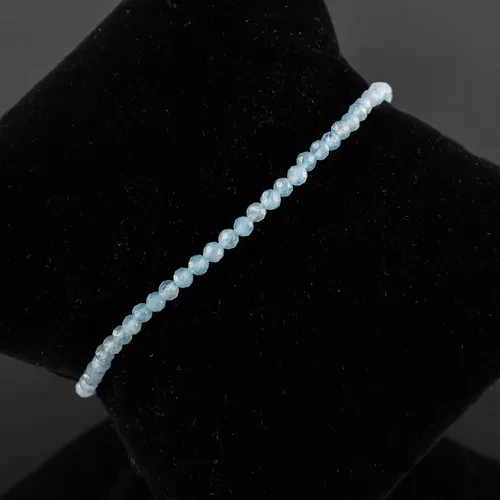 Miniatura 16 de Natural Gemstone Micro Round Beads Dainty Choker Bangle Bracelet, Handmade Jewelry for Women, Healing Chakra Crystals Silver Plated Chain 8 inch