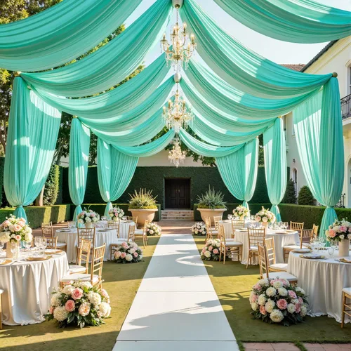 Miniatura 17 de Cortina de techo beige de 10 x 40 pies para fiestas de boda – 2 paneles sin arrugas de 40 pies de largo cortinas drapeadas para bodas, cumpleaños