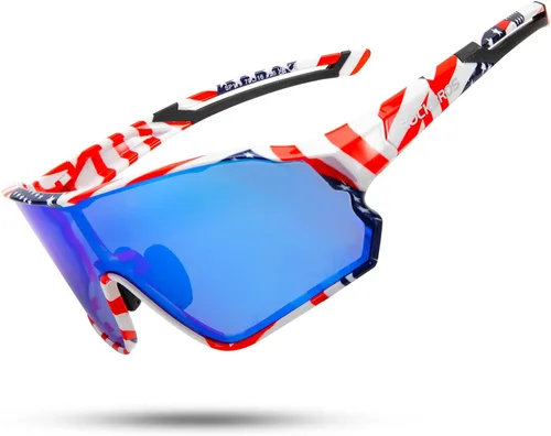 Miniatura 14 de ROCKBROS - Lentes de sol de ciclismo para mujeres y hombres, polarizados, con protección ultravioleta Blanco azul