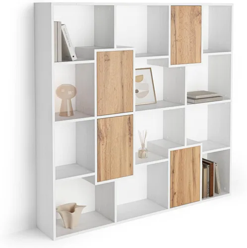Miniatura 88 de Mobili Fiver, Iacopo XS Estantería con puertas de panel (63.31 x 31.5 pulgadas), color negro Ashwood, Made in Italy