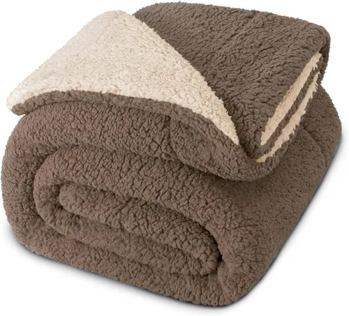 Miniatura 18 de Exclusivo Mezcla Manta Sherpa Reversible de Tamaño Individual, Mantas de Forro Polar Gruesas y Cálidas para Invierno, Felpa Suave y Esponjosa