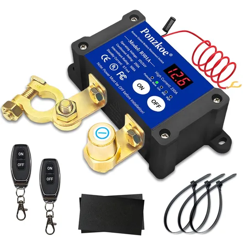 Interruptor de desconexión de batería inteligente de 250 A de 12 V 24 V - Interruptor de apagado rápido para automóvil, interruptores de corte de