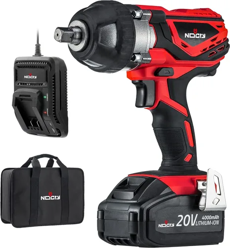 NoCry Kit de llave de impacto inalámbrica de 20 V, par de 300 ft-lb (400 N.m), yunque de retención de 1/2 pulgada, 2700 IPM máximo, 2200 RPM