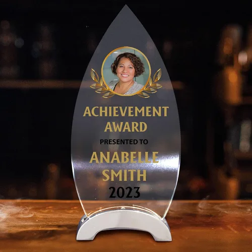 Miniatura 5 de Placa de vidrio personalizada de 9 1/4 pulgadas para premios y trofeos, premio personalizado para empleado del mes, jubilación, liderazgo y D1