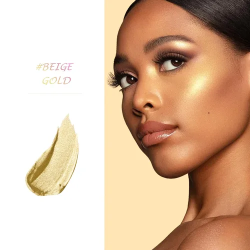 Miniatura 3 de Paleta de maquillaje iluminador, paleta de contorno brillante en polvo para iluminar el contorno de la cara, maquillaje dorado con reflejos
