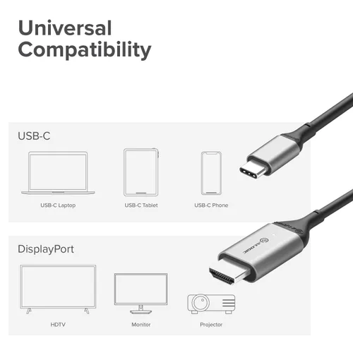 Miniatura 5 de ALOGIC Cable USB C a HDMI para oficina en casa, adaptador tipo C a HDMI, soporta 4K 60Hz; compatible con MacBook Pro/Air, iPad Pro/Air 2020, Dell