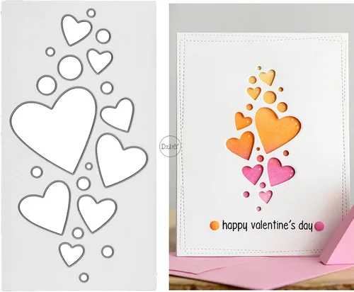 Miniatura 26 de DzIxY Troqueles de corte de metal en forma de corazón simples para kit de fabricación de tarjetas, juegos de troqueles de papel en relieve, 7