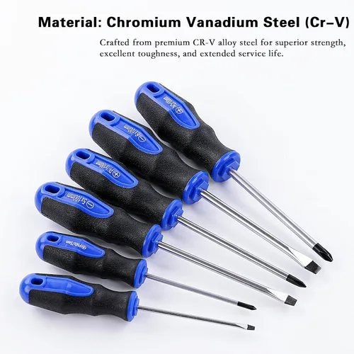 Miniatura 2 de Navegando Juego de destornilladores magnéticos de 6 piezas con acero Cr-V, mango antideslizante para reparación del hogar, electrónica, carpintería