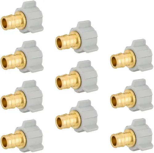 Miniatura 7 de Paquete de 2 accesorios de latón EFIELD Pex-A de expansión de flujo completo de 1/2 pulgada Pex X 1/2 pulgada NPT hembra codo giratorio, ASTM F1960