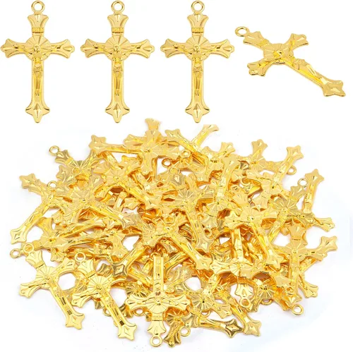 Miniatura 11 de Aylifu Cross Pendant Charms, 50pcs Alloy Jesus Peace Crucifix Pendants Jewelry Findings Accessories for DIY Handmade Bracelet Necklace