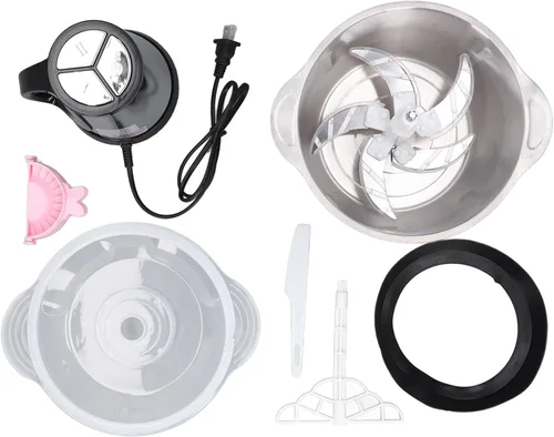Miniatura 5 de Procesador de alimentos, 5L de alta capacidad, picadora eléctrica de alimentos para carne, picadora eléctrica de verduras con 5 cuchillas de acero