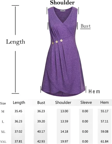 Miniatura 6 de JCZHWQU - Vestidos de verano para mujer con cuello en V sin mangas