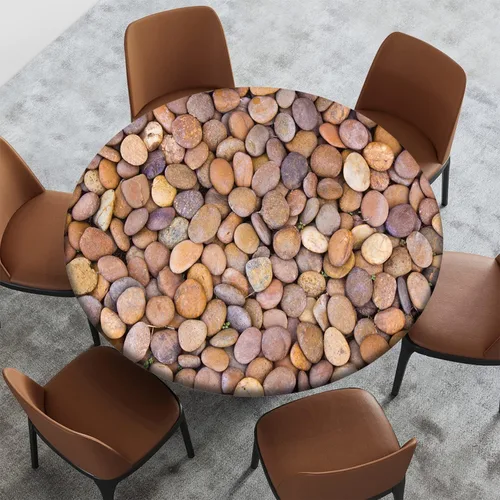 Miniatura 48 de Mantel con patrón de playa, borde elástico, impermeable, lavable, para uso en interiores y exteriores, patio, turquesa aguamarina, para mesas