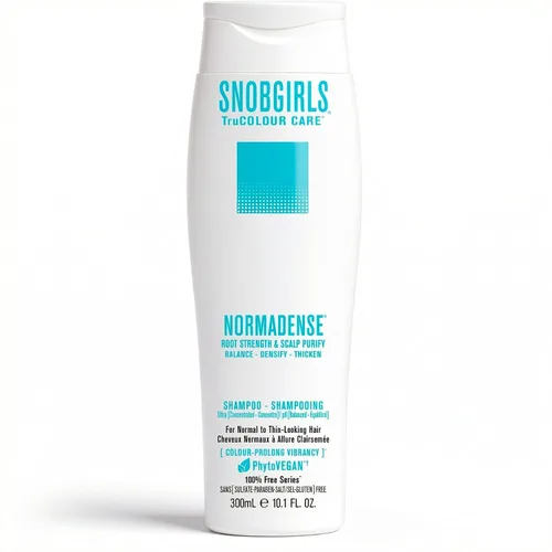 SNOB GIRLS Champú biotina para cabello fino y adelgazante, voluminizador, fortalecimiento y densidad, fórmula vegana con aceite de argán, NORMADENSE
