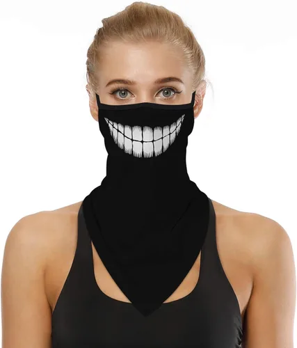 Miniatura 20 de YAYOUREL Polaina para el cuello, bandanas para hombres y mujeres, cubierta de bufanda para la cara con rayos UV, con agujero para las orejas