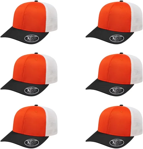 Miniatura 96 de Cap America i8502 Flexfit 110 Premium - Gorra de camionero de perfil medio con 6 paneles de malla trasera con protección UV y cierre ajustable Azul