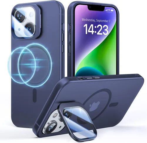 Miniatura 8 de Funda para iPhone 14 Pro, protección contra caídas de grado militar, compatible con MagSafe, soporte integrado y protector de lente de cámara, funda