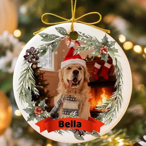 Miniatura 17 de Adornos de Navidad personalizados de doble cara con foto, adorno de Navidad personalizado 2025, adornos de corona de Navidad personalizados