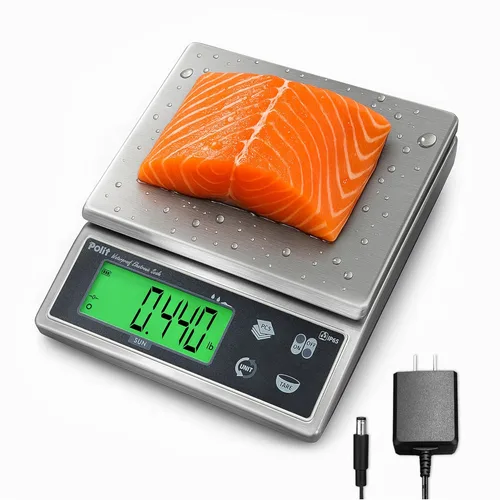 Miniatura 10 de Polit Báscula digital de cocina KT-66 de 30 libras/28.7 lbs Báscula de precisión de alimentos de 0.05 oz/1 g con pantalla LCD, batería
