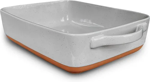 Mora - Plato para hornear de porcelana profunda, 9 x 13 pulgadas, apto para horno a mesa, congelador Earl Grey