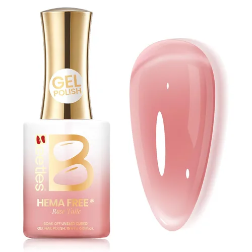 Miniatura 77 de Beetles - Esmalte de uñas en gel perla, 0.5 onzas (15 ml), con nubes arremolinadas, blanco perla brillante, perlas nacaradas iridescentes, manicura