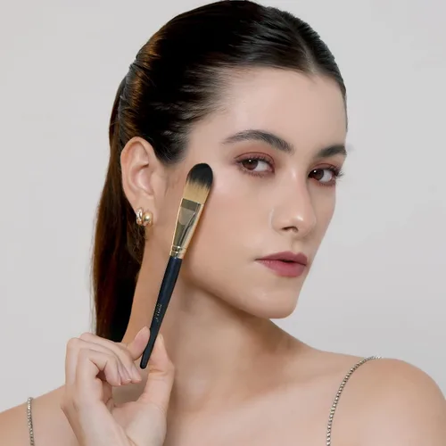 Miniatura 6 de BEILI Juego de brochas de base para líquido, crema y polvo, cepillo de maquillaje de cara plana para máscara y corrector, herramientas de mezcla