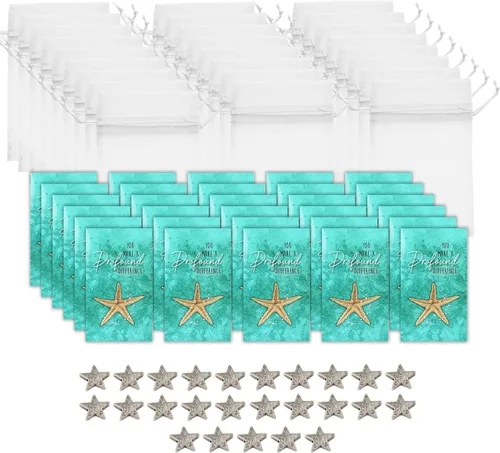 Miniatura 6 de Smiling Wisdom - 25 juegos de regalo a granel Mini tarjetas de apreciación de la historia de estrellas de mar que marcas una diferencia profunda
