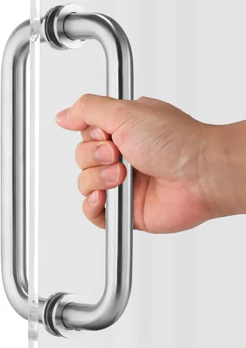 Miniatura 8 de Kolet Manija de puerta de ducha, manija de puerta de ducha de vidrio de centro a centro de 8 pulgadas, acero inoxidable 304, segura con tornillo