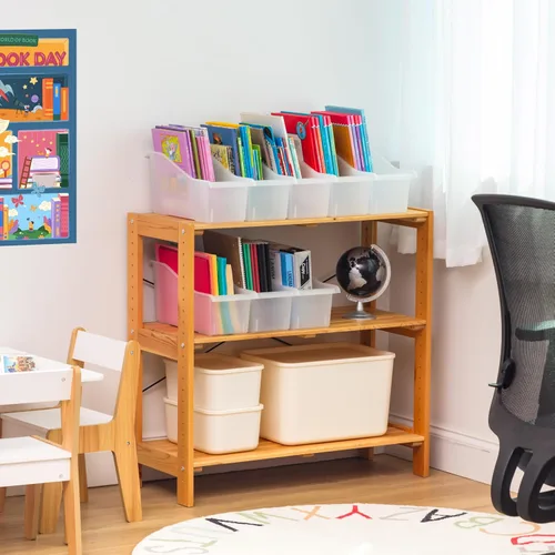 Miniatura 3 de IRIS Contenedor de plástico para libros de Estados Unidos, paquete de 8, caja de contenedor de conexión vertical para oficina, dormitorio, estudio