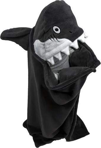 Miniatura 17 de Manta con capucha portátil Lazy One para niños, manta con capucha de animales (lobo)