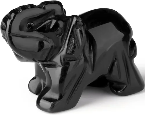 Miniatura 10 de YATOJUZI - Figura de elefante de cuarzo rosa de 5 cm decorativa, cristal curativo rosa, lindo, natural, tallado a mano, pulido, estatua de gema