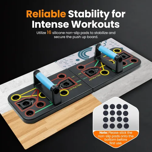 Miniatura 4 de Tabla de flexiones, gimnasio en casa, equipo de fitness portátil, barra de pilates Negro-2