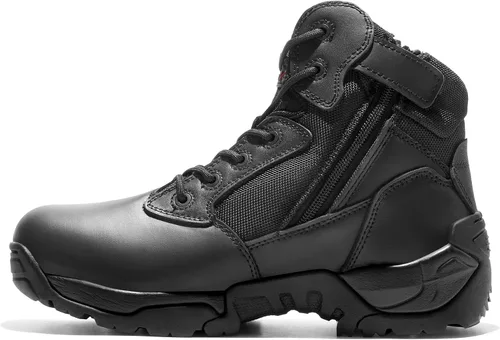 Miniatura 2 de NORTIV 8 Mens Military Tactical Work Boots Side Zip Outdoor Hiking Leather Motorcycle Combat Boots
