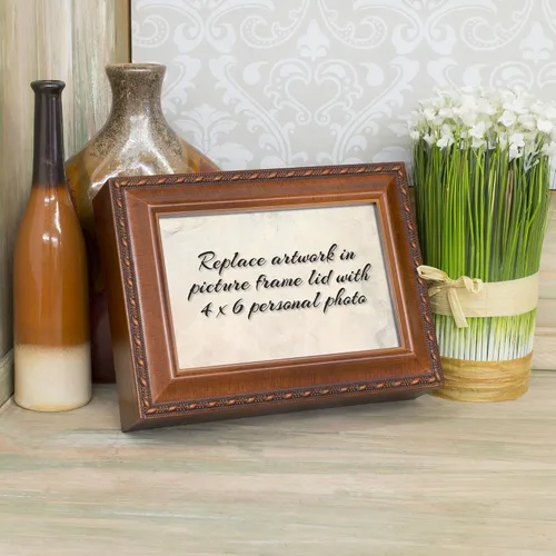 Miniatura 9 de Cottage Garden Personalizar con foto Cuerda de madera Trim Joyero Caja de música Plays You are My Sunshine