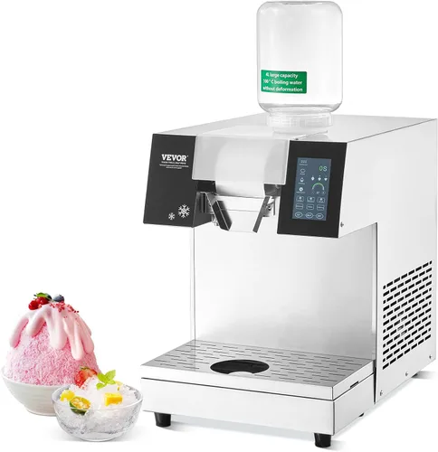 Miniatura 16 de VEVOR Máquina de hielo comercial de copo de nieve, máquina de hielo de copo de nieve de 397 libras/24 horas, máquina de afeitar de hielo de acero